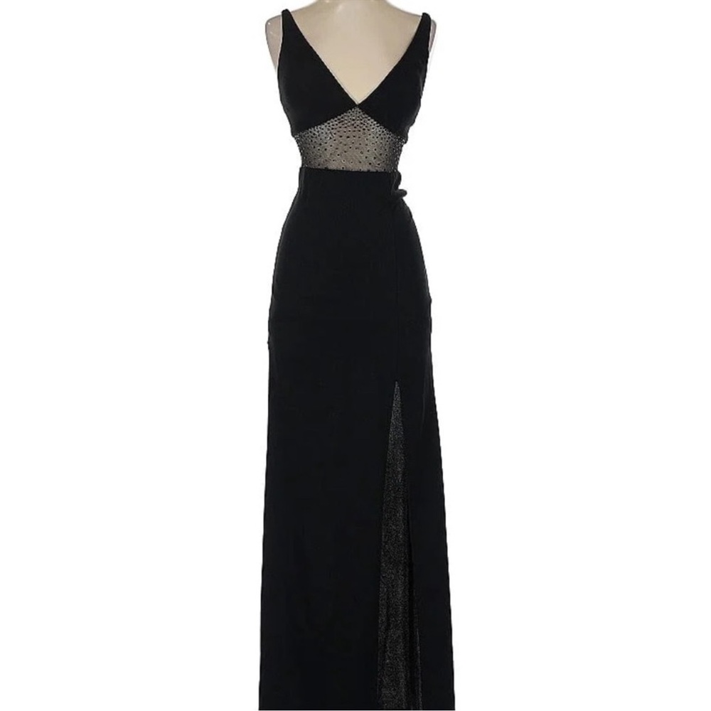 Chic Black Backless Evening Dress